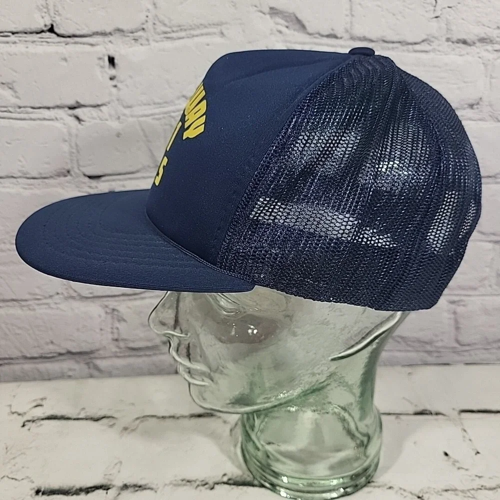 Vintage‎ Trucker Hat Elks Club Lodge 2411 Mens Navy Blue Rope Mesh Snapback Cap